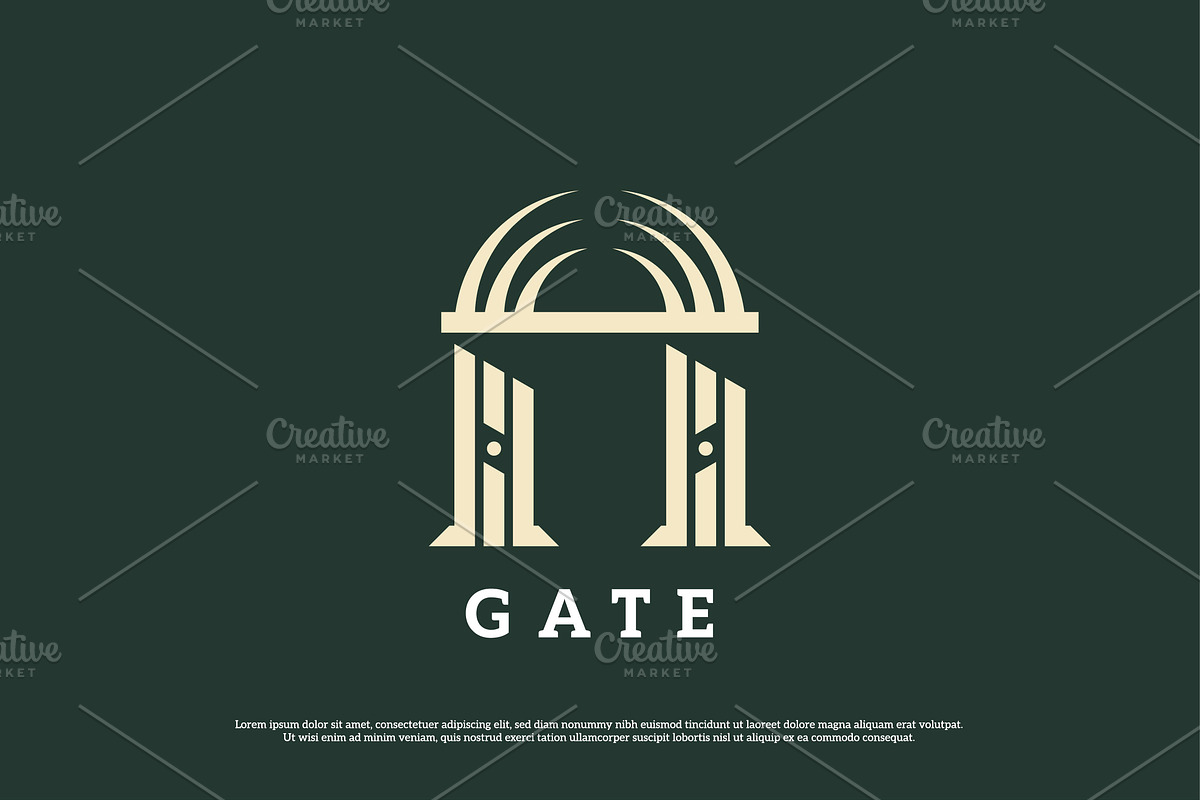 Gate Ancient Logo Design Icon Vector, a Branding & Logo Template by Morvana Crew