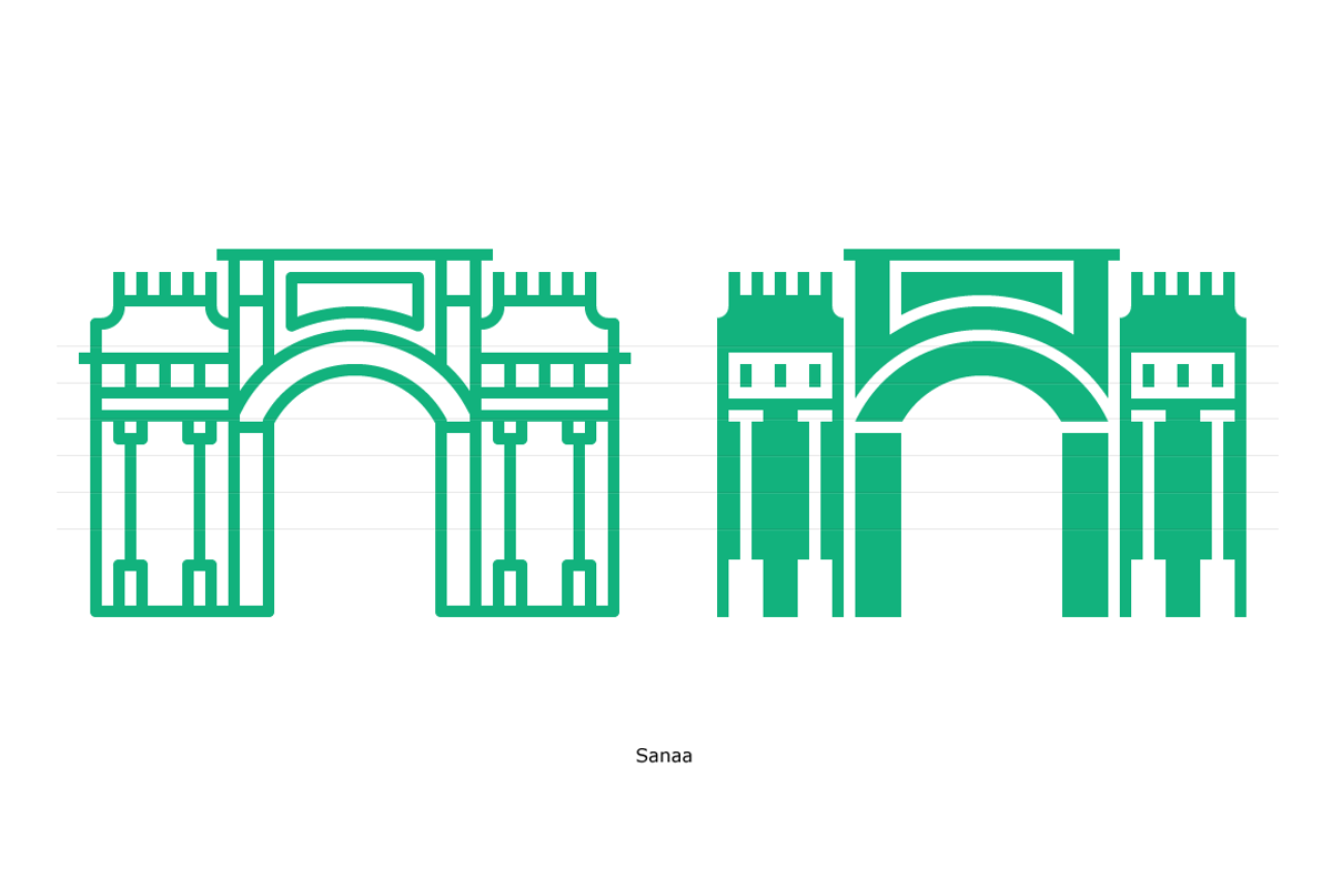 Asian Capitals - Landmark Icon Set, an Outline Icon by Jozsef Balazs-Hegedus (Photo 4 of 6)