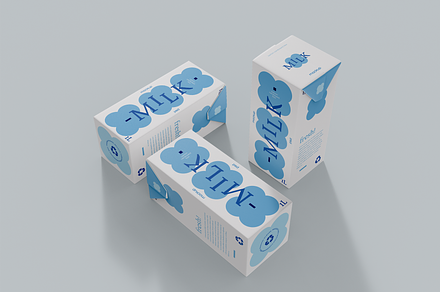 Three Milk Boxes Mockup, an Advertising Mockup by Xtrahive