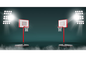 Basketball court illuminated by, a Sport Illustration by Marozhkastudio