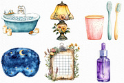 Watercolor Evening Routine Clipart, an Illustration by Craft Nest (Thumbnail 5 of 6)