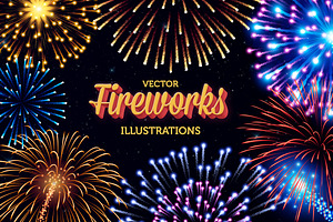 Vector Fireworks Illustrations