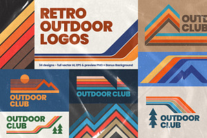 Retro Outdoor Logos, a Graphic by Firowerk
