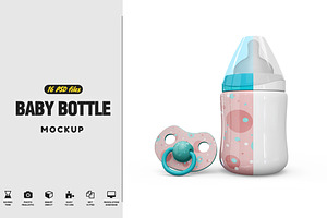 Baby Bottle and Pacifier Vol2 Mockup