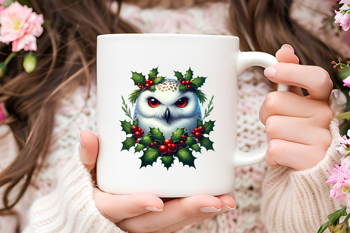 Christmas Snowy Owl Clipart, an Illustration by RobertsArt (Photo 6 of 7)