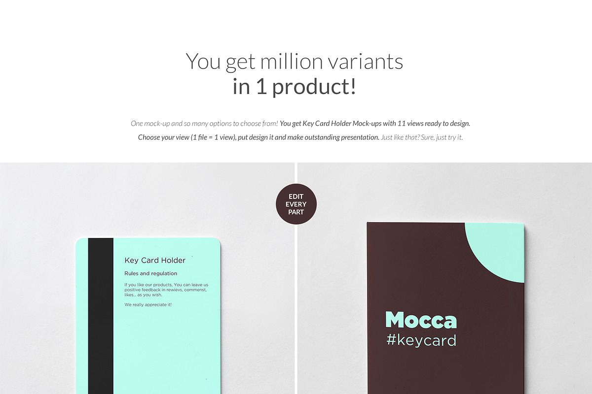 Key Card Holder 11xMock-ups, a Print Template by Mocca Mockups Store (Photo 3 of 6)