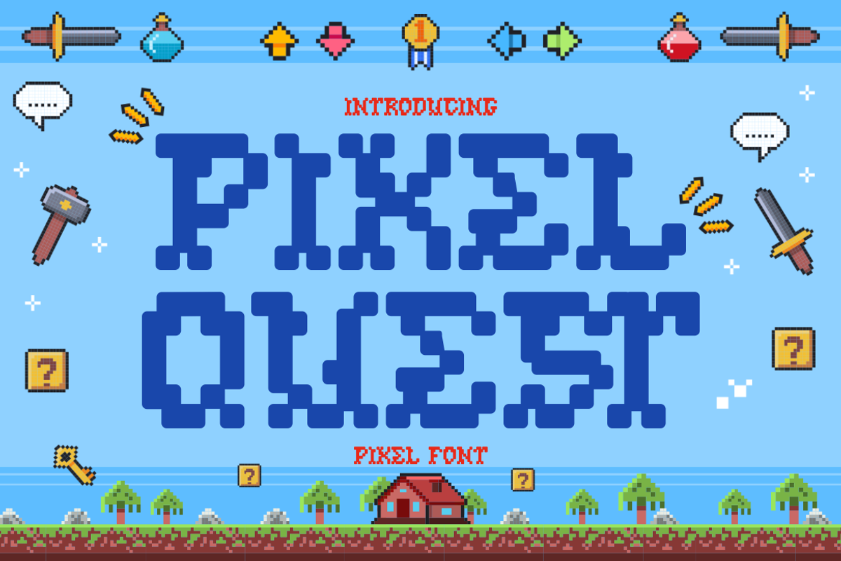 Pixel Quest - Pixel Font, a Font by PutraCetol Studio (Photo 1 of 5)