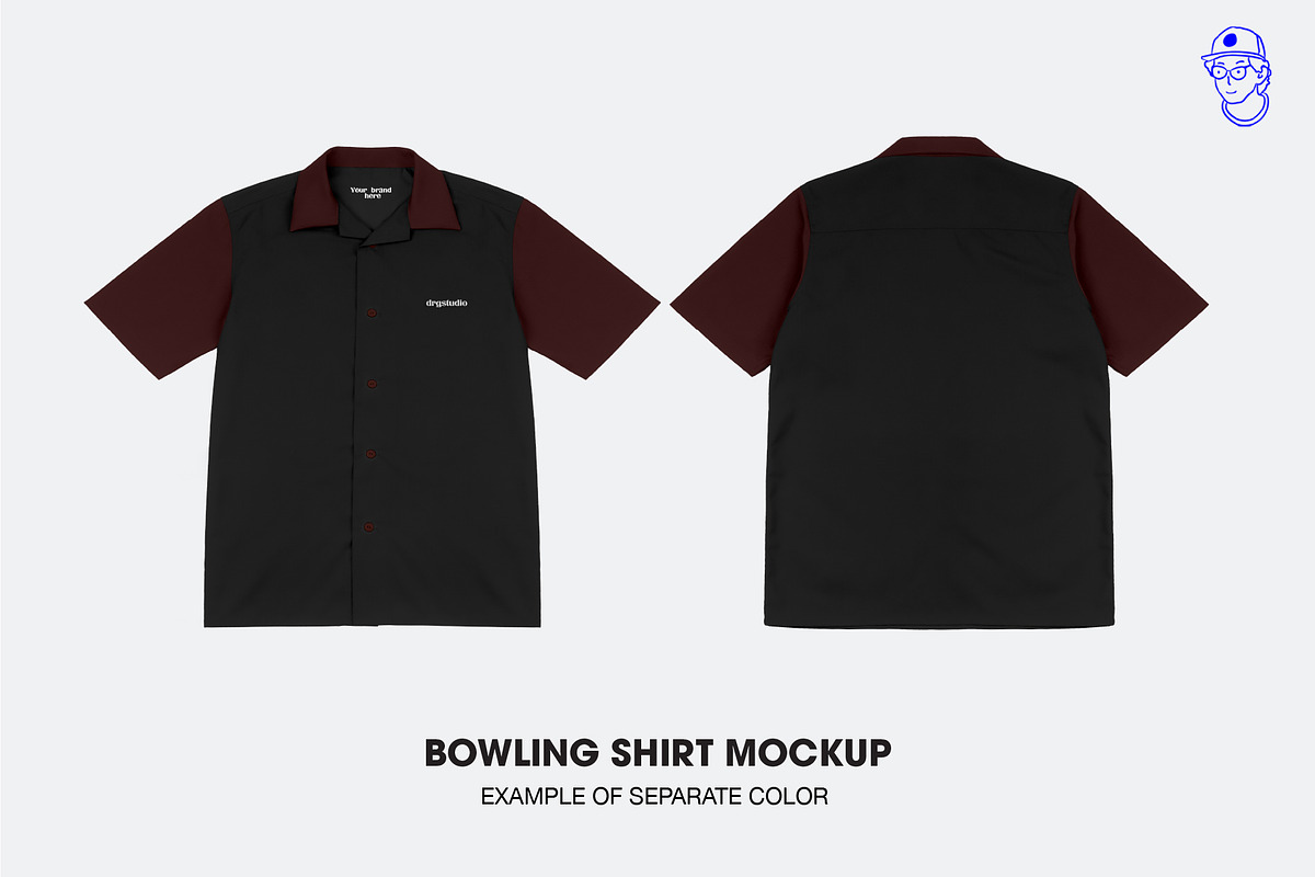Bowling Shirt Mockup, a Shirt Mockup by DRGSTUDIO (Photo 3 of 4)