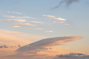 Colorful evening sky with clouds panorama background, a Nature Photo by YuriyB