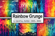 Rainbow Grunge Pattern, a Pattern Graphic by Printable Treasure (Thumbnail 1 of 10)