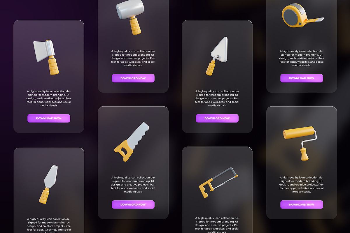Construction Tools 3D Icon, an Object Graphic by Artnivora.Std (Photo 3 of 4)