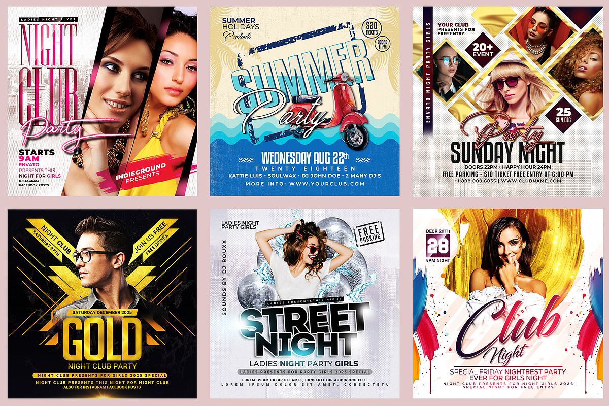 150 Night Club Flyer Bundle, a Flyer Template by AfzaalGraphics (Photo 9 of 27)
