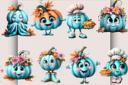 Whimsical Fall Pumpkin Clipart, a Seasonal Illustration by SVGArt (Thumbnail 2 of 5)