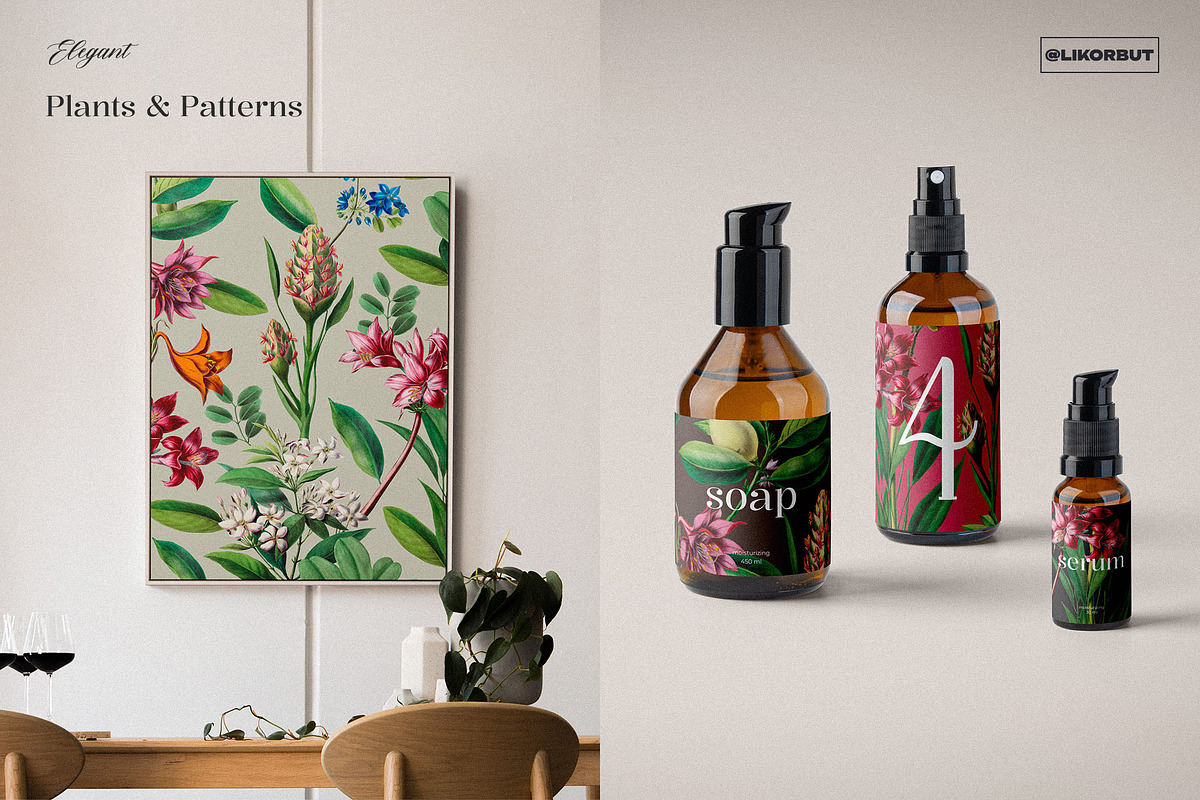 Exquisite Botanical Floral Pattern, a Pattern Graphic by likorbut (Photo 10 of 14)