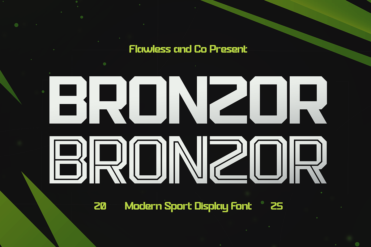 Bronzor - Sport Display Font, a Font by Flawless And Co (Photo 1 of 10)