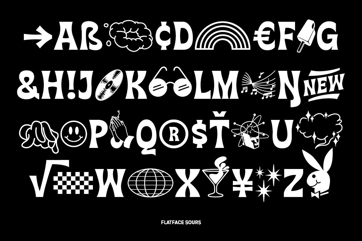 Flatface Sours, a Sans Serif Font by Flatface (Photo 3 of 11)