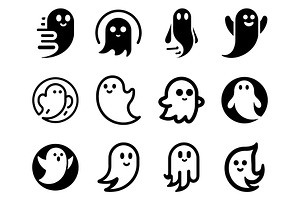 Cute Minimal Ghost Set, an Icon by Vectorium Studio