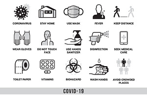 COVID-19. Coronavis icons set