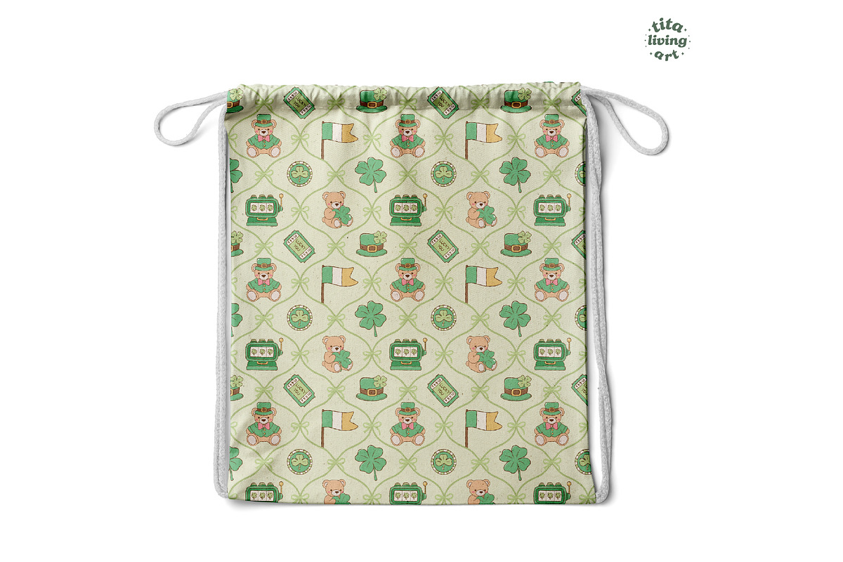 Lucky Teddy Bear Seamless Pattern, a Seasonal Illustration by TitaLivingArt (Photo 10 of 13)