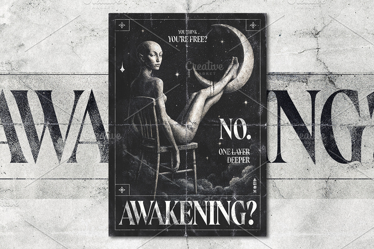 Brutalist Gothic Mystic Poster Set, a Poster Template by Black Cat Studio (Photo 7 of 7)