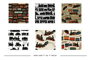 Vintage Toy Train Art Designs, a Pattern Graphic by karenfoleyphoto (Thumbnail 5 of 9)