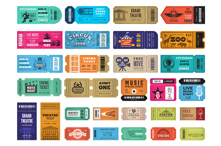 Event tickets. Circus cinema theatre, a Background Graphic by Onyx