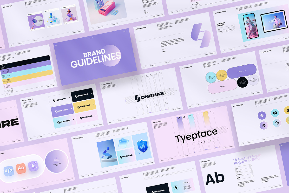 OneHire – Brand Guidelines, a Presentation Template by S A N D Y (Photo 1 of 10)