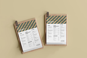 A4 Food Menu On A Board Mockup