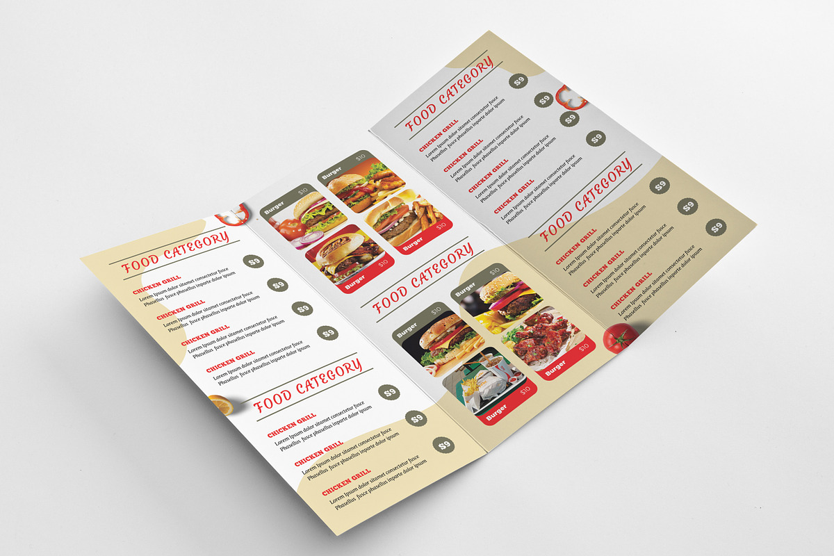 Restaurant Trifold Brochure, a Brochure Template by GreenPixi (Photo 2 of 2)