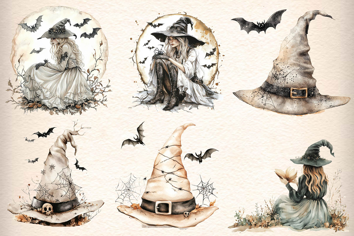 Halloween Witches Clipart, an Illustration by CreationArt (Photo 2 of 5)
