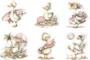 Beach Summer Goose PNG, a Seasonal Illustration by Designking (Thumbnail 2 of 5)