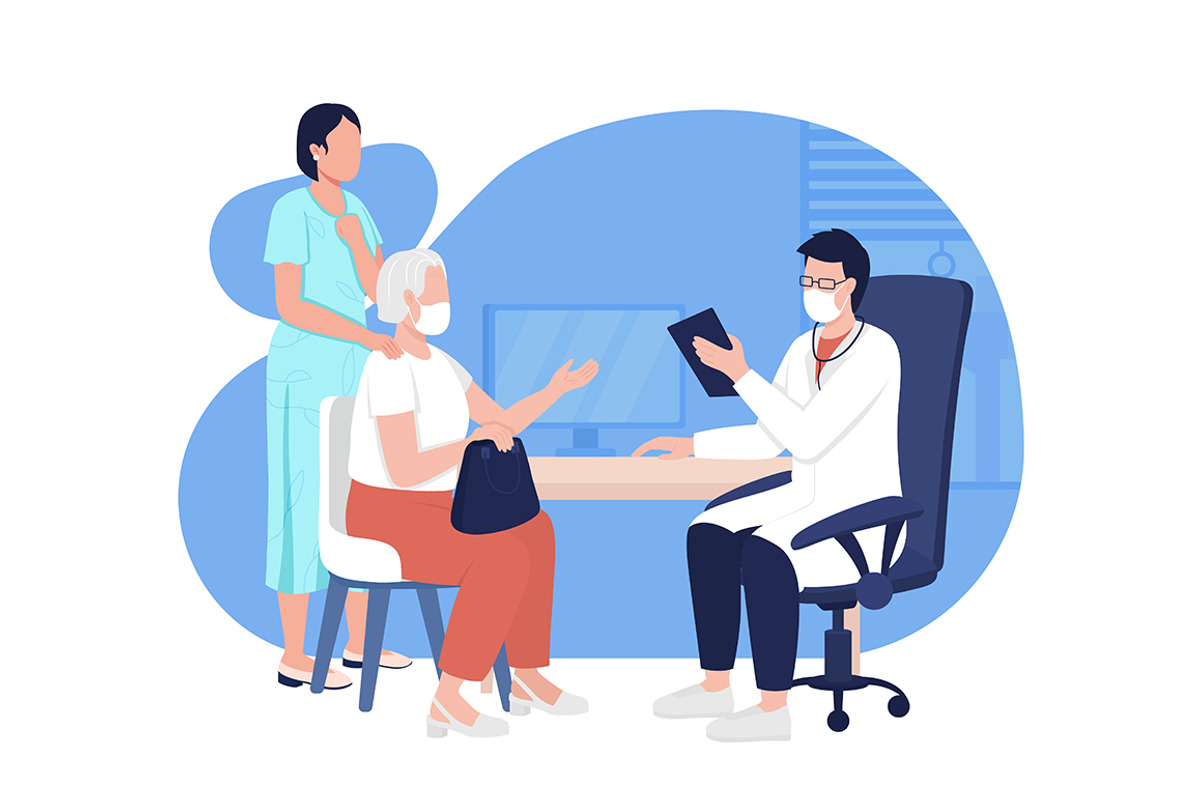Visit doctor flat illustrations, a Healthcare Illustration by IMG visuals characters (Photo 4 of 7)
