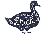 Duck, silhouette, lettering, a Food Illustration by Foxys Graphic (Thumbnail 2 of 3)