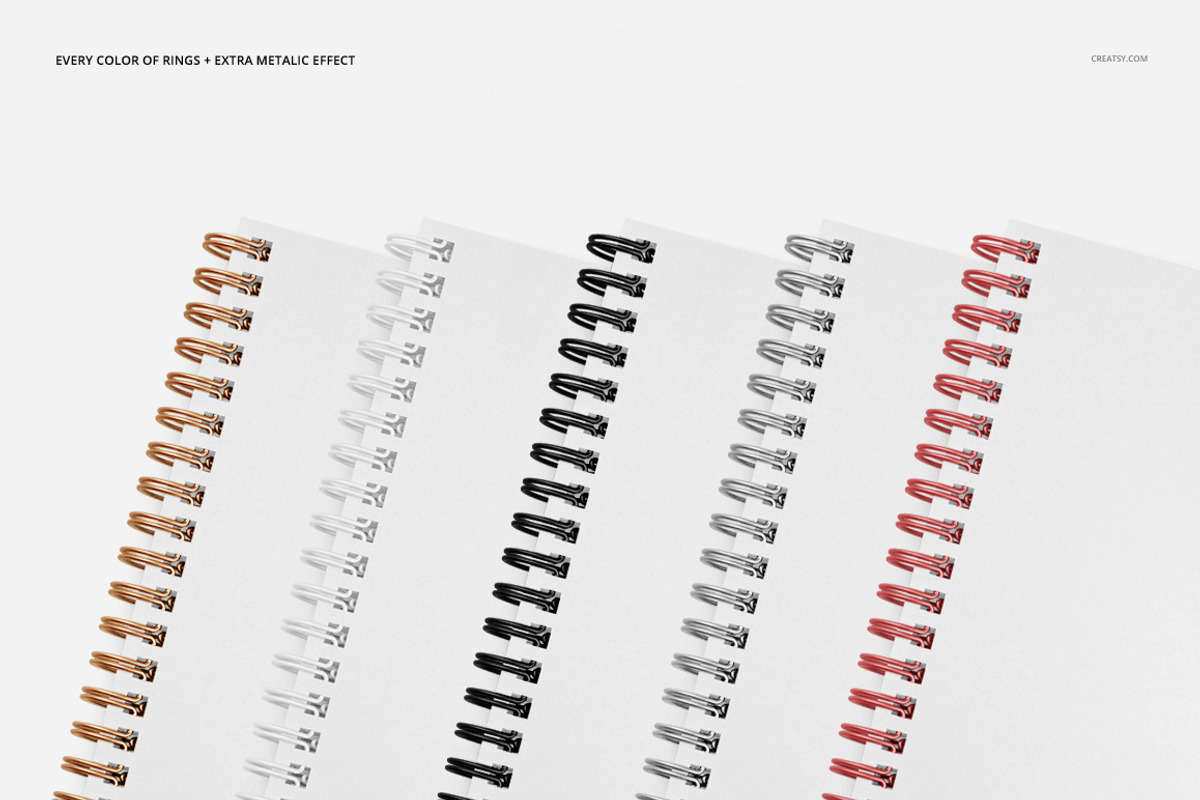 A4 Notebook Mockup Set (square holes, a Stationery Template by creatsy5 (Photo 12 of 14)