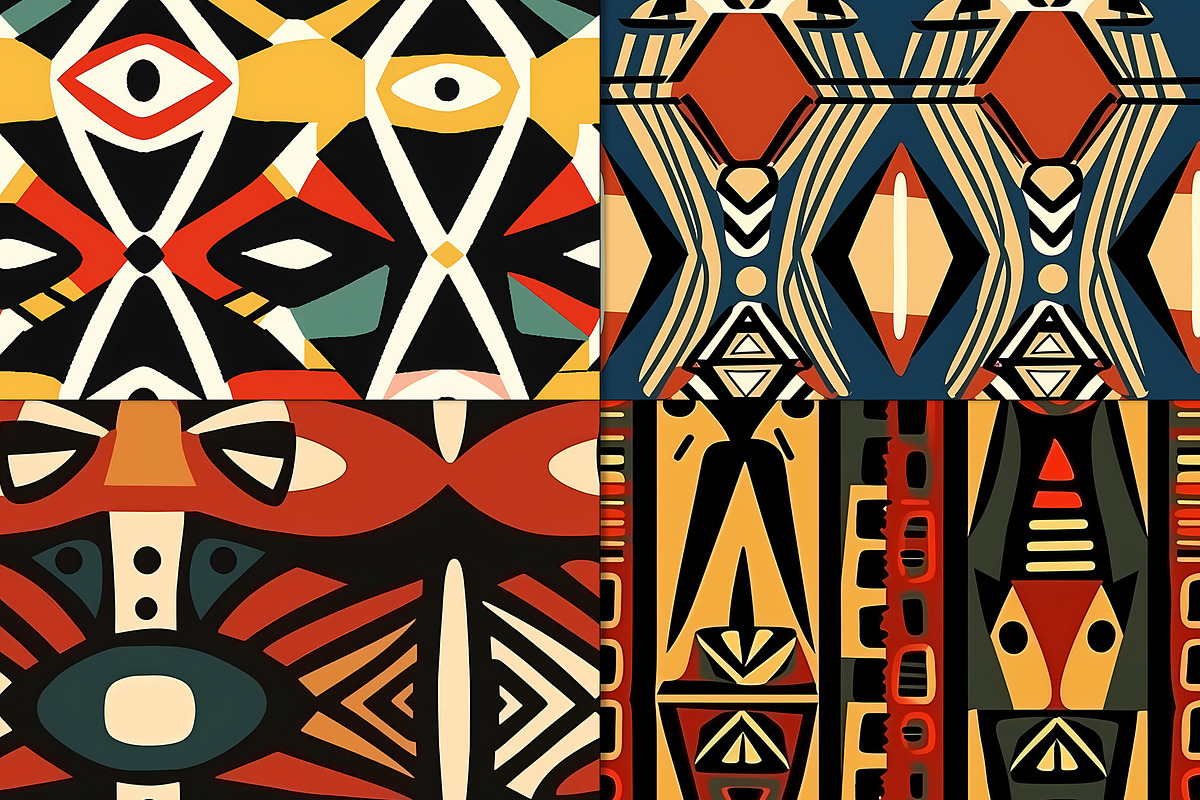 20 Seamless African-inspired Tribals, a Pattern Graphic by Nordic Design