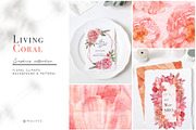 LivingCoral Watercolor Flowers, an Illustration by May • SHO (Thumbnail 3 of 13)