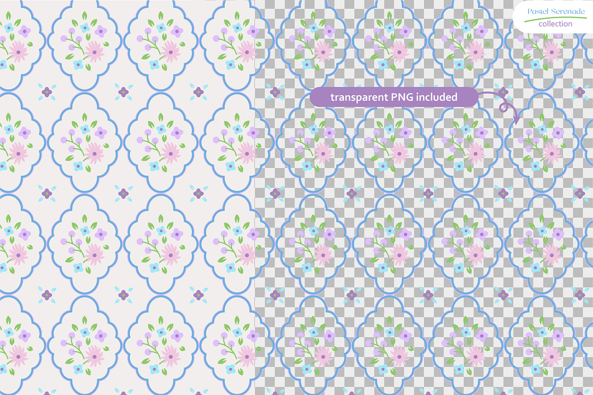 Pastel Serenade - Seamless Patterns, a Pattern Graphic by InaCorart (Photo 3 of 6)