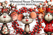 Whimsical Mouse Christmas Clipart, an Illustration by Daily.Designs (Thumbnail 1 of 7)