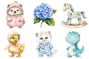 Watercolor Neutral Nursery Clipart, a Seasonal Illustration by CitraGraphics (Thumbnail 4 of 4)