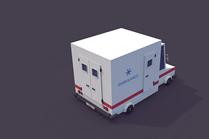 Low Poly Ambulance Car