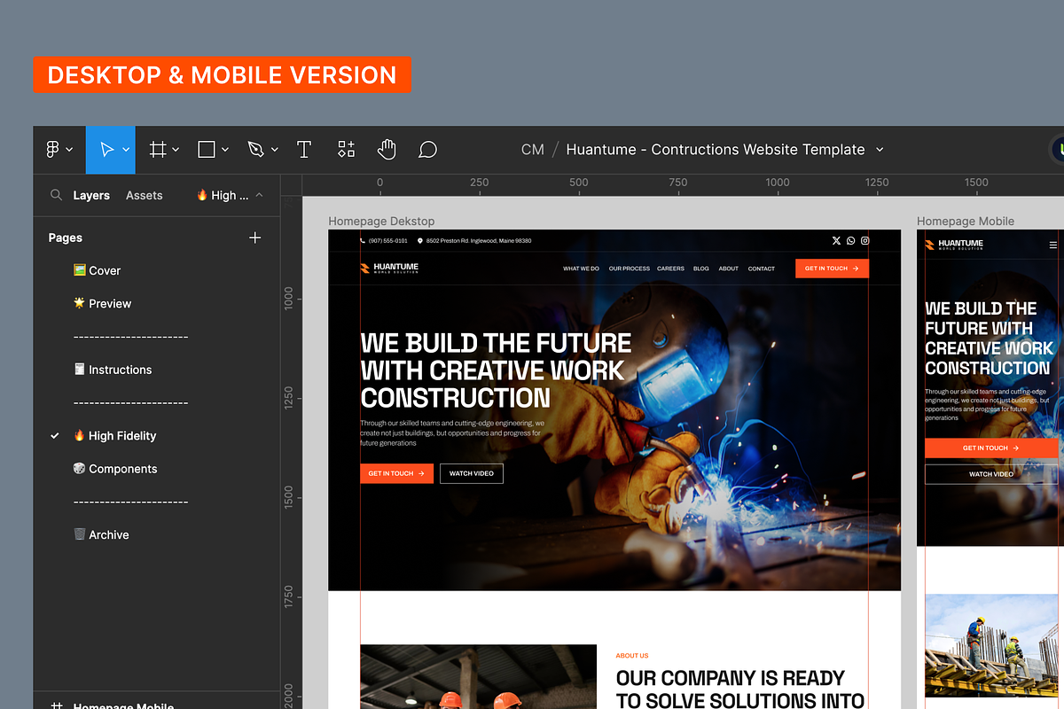 Huantume - Construction Landing Page, a Landing Page Template by SundayWorkTeam (Photo 2 of 4)