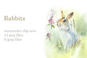 Watercolor Set Rabbits