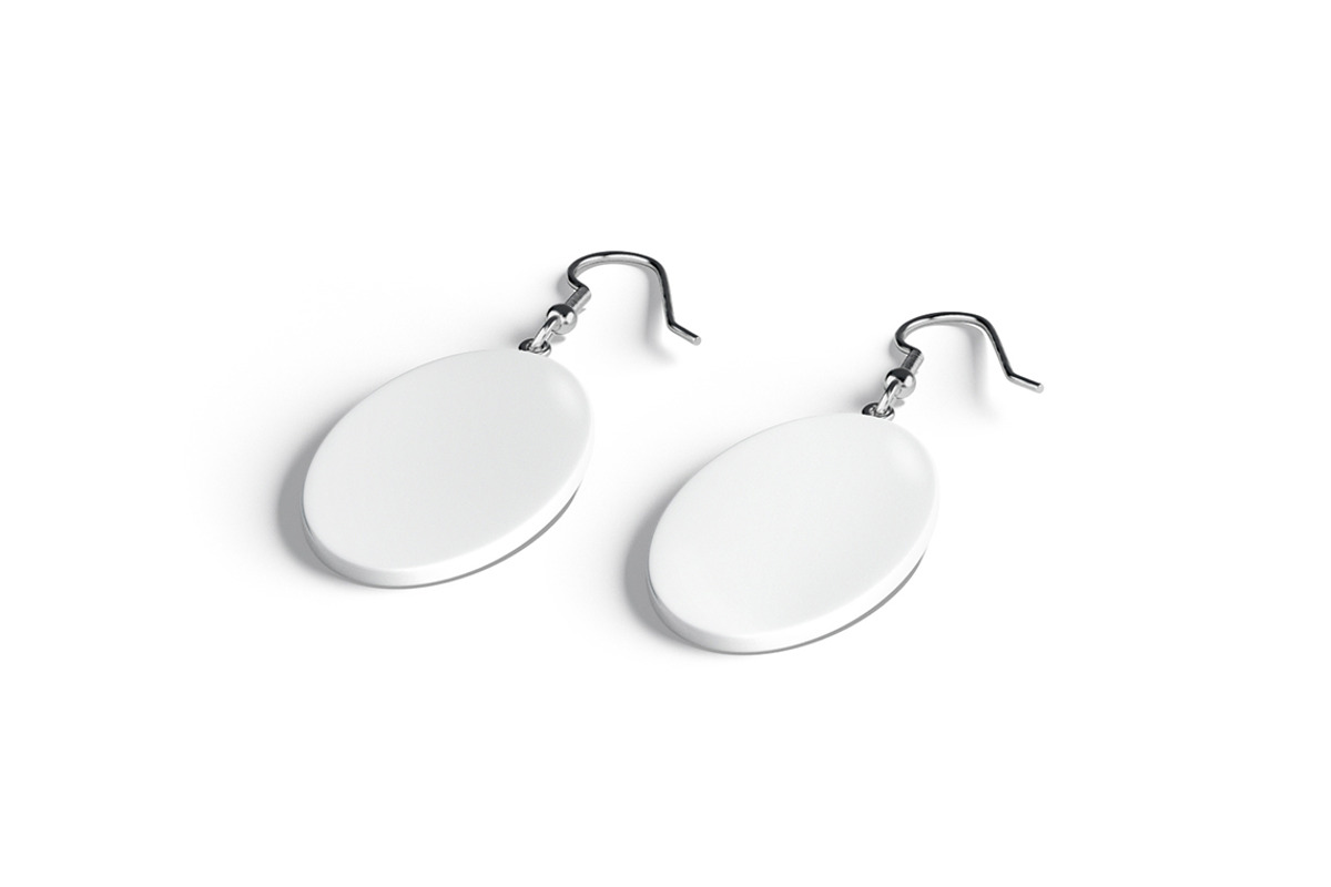 White Oval Earring Jewelry 3D Model, an Object 3D Model by rebrandy (Photo 5 of 9)