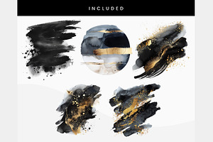 Black And Gold Watercolor Texture