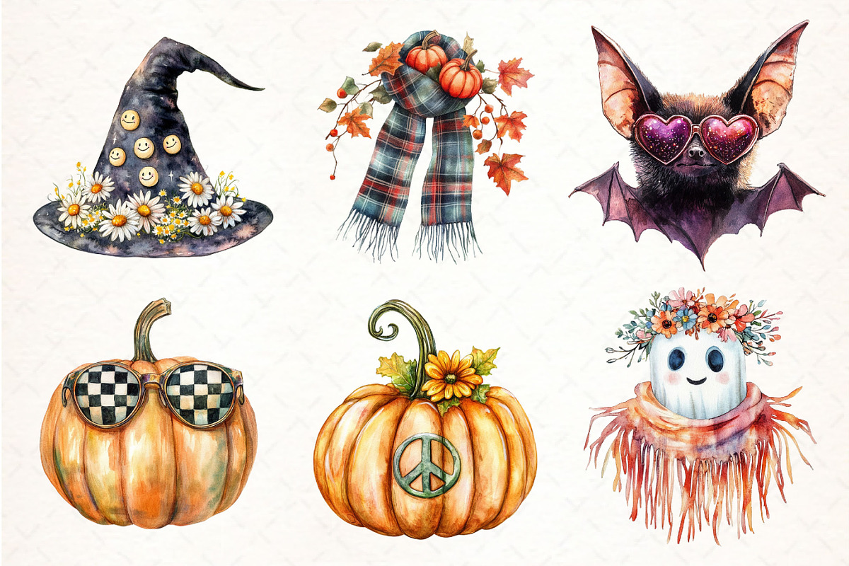 Retro Fall Halloween PNG Clipart, an Illustration by Pixels.Craft (Photo 2 of 7)