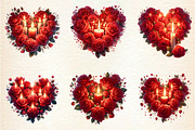 Valentine's Day Roses Heart Clipart, an Illustration by DreamArtGraphic (Thumbnail 6 of 6)