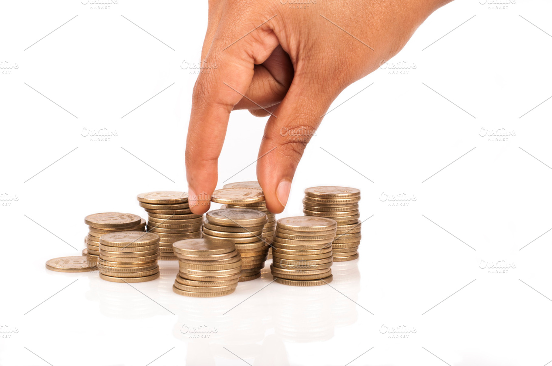Different levels of coins