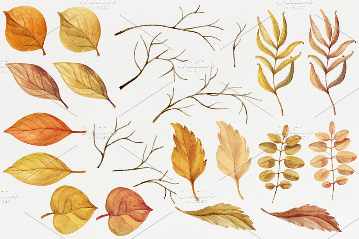 Warm Autumn. Watercolor DIY Pack, an Illustration by NataliVA (Photo 4 of 5)