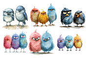 Funny Grumpy Birds Cliparts, an Animal Illustration by Mash Mash Stickers (Thumbnail 3 of 9)