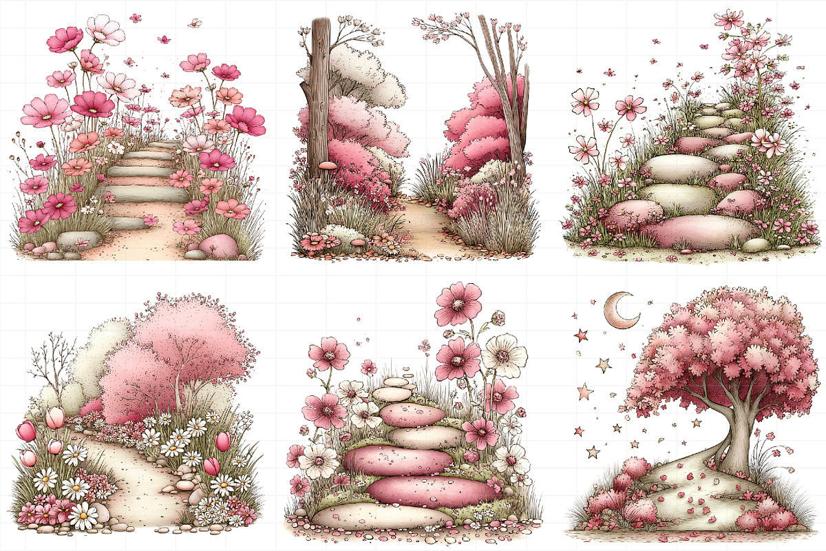 Spring Flowers Pathway Clipart, an Illustration by Daily.Designs (Photo 4 of 8)